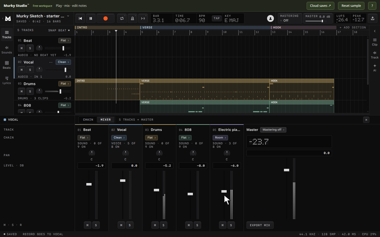 Full Murky Studio development interface